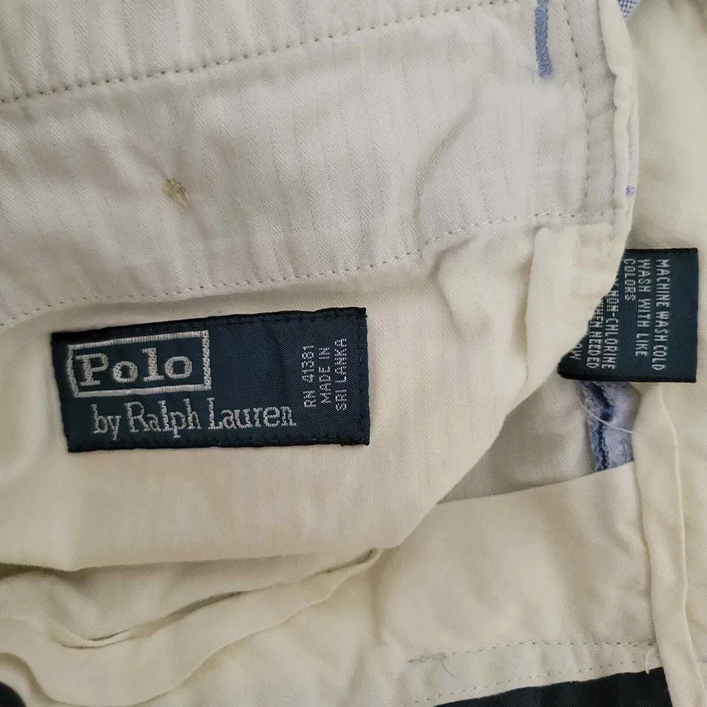 Polo‎ Ralph Lauren Short 33 Blue Cotton Chino Flat Front Pockets Summer 10 inch
